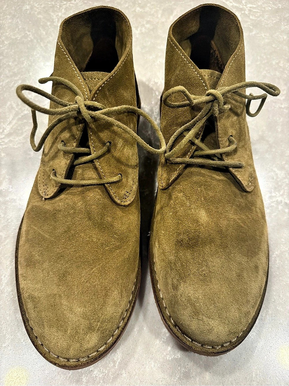 Sabah Alto Men’s 42 Olive Suede Chukka Boots Handmade Italy NWOT